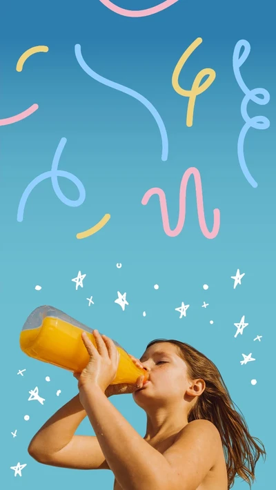 Template Summer Refreshment Social Media Post in Aqua