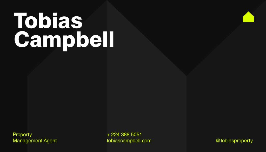 Template Sleek Black and Yellow Property Management Ad