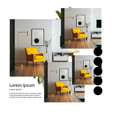 Template Chic Yellow Armchair Interior Design Poster