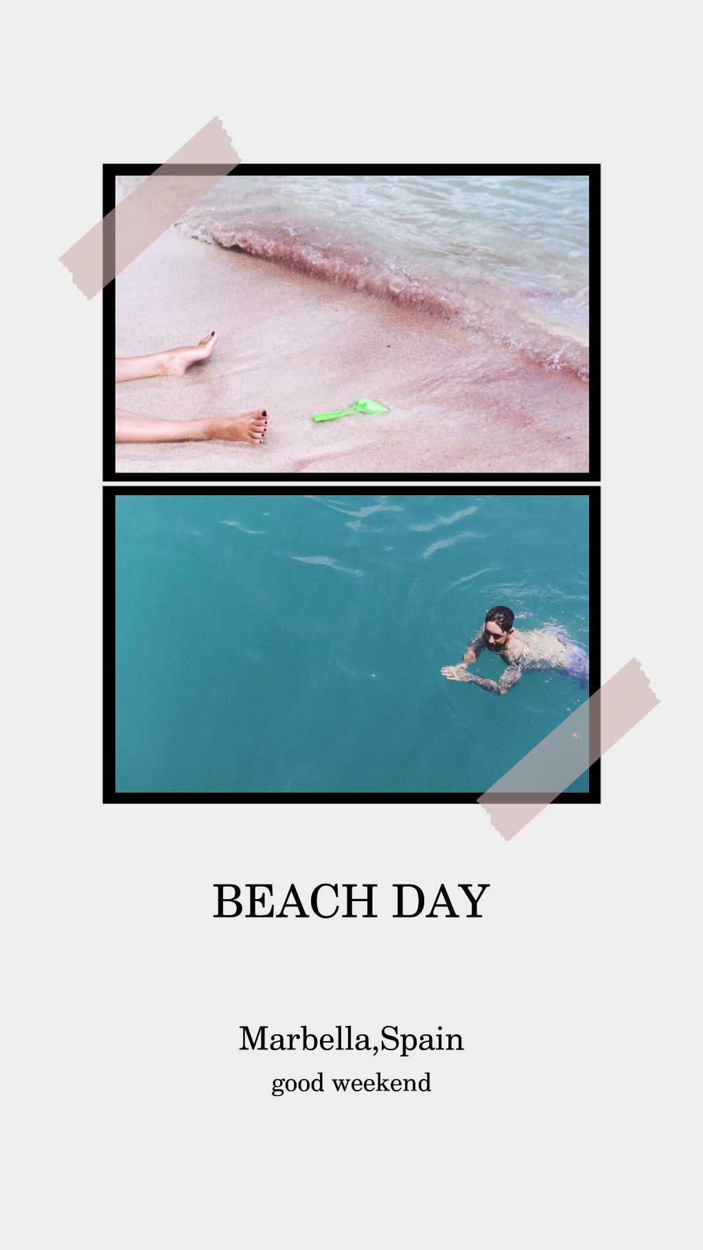 Sunny Beach Day Poster Template in Aqua and Beige