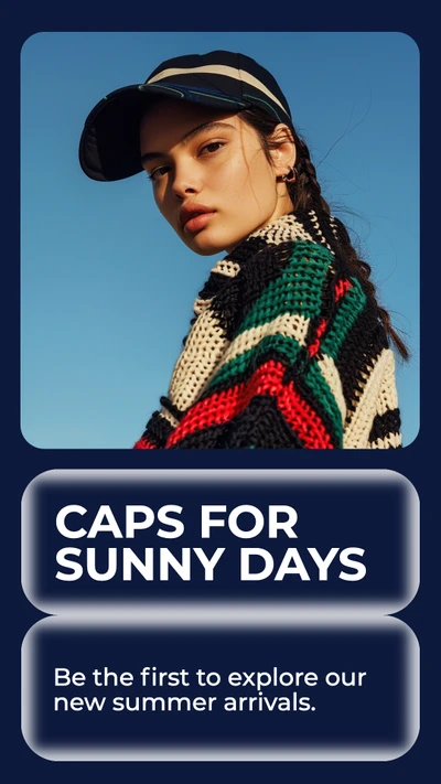 Stylish Navy Instagram Story for Summer Caps