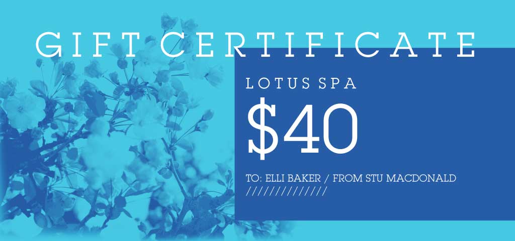 Elegant Blue Floral Spa Voucher Design