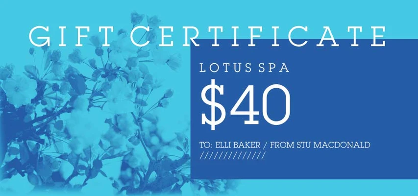 Template Elegant Blue Floral Spa Voucher Design