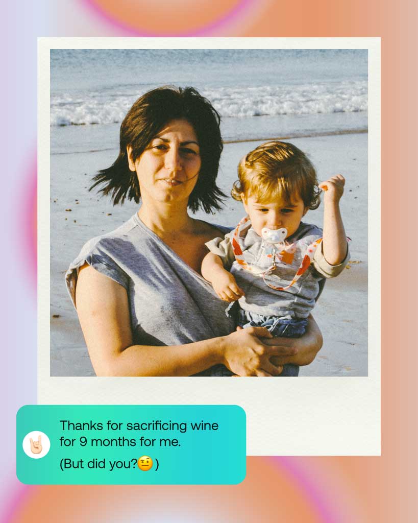 Heartwarming Mother's Day Photo Post with Teal Accent