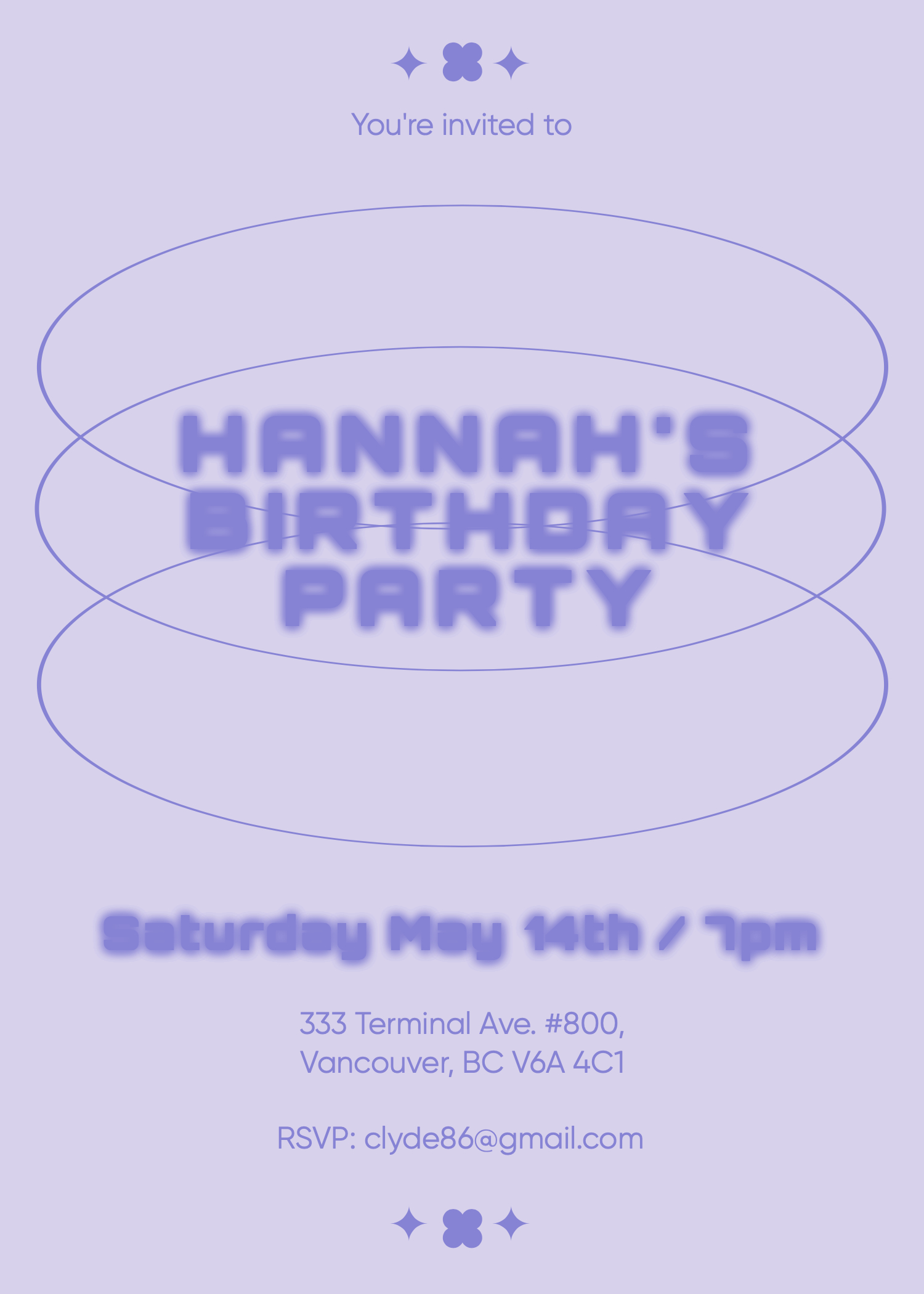 Chic Lavender Birthday Party Invitation Post