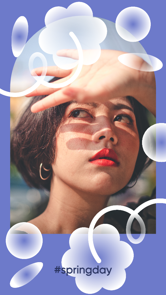 Blue and White Cloudy Instagram Story Template