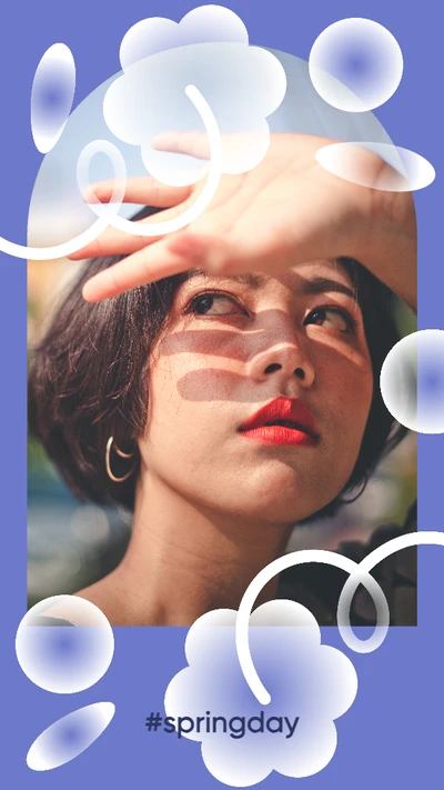 Blue and White Cloudy Instagram Story Template