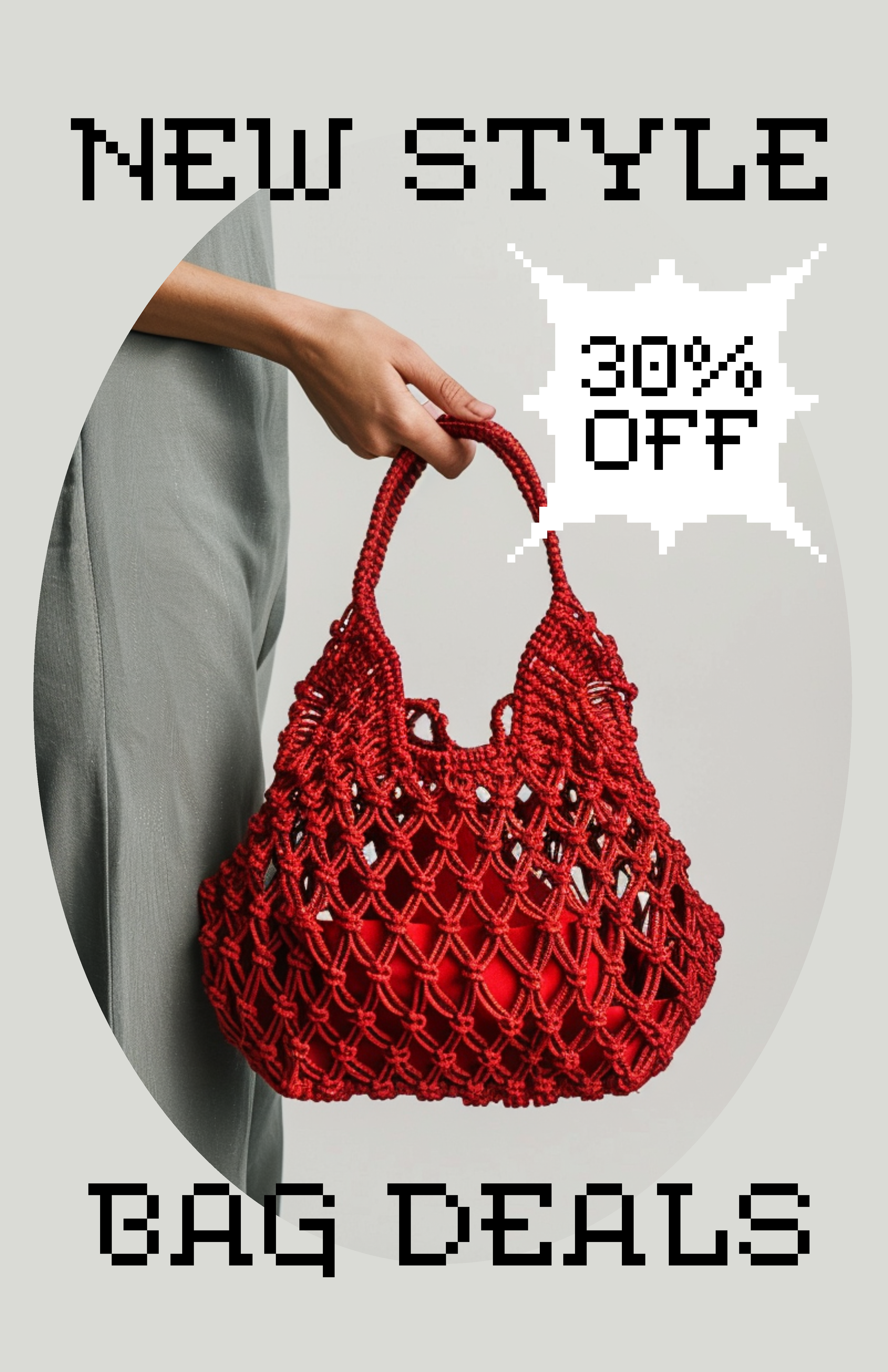 Template Stylish Red Bag Deals Poster With Discount