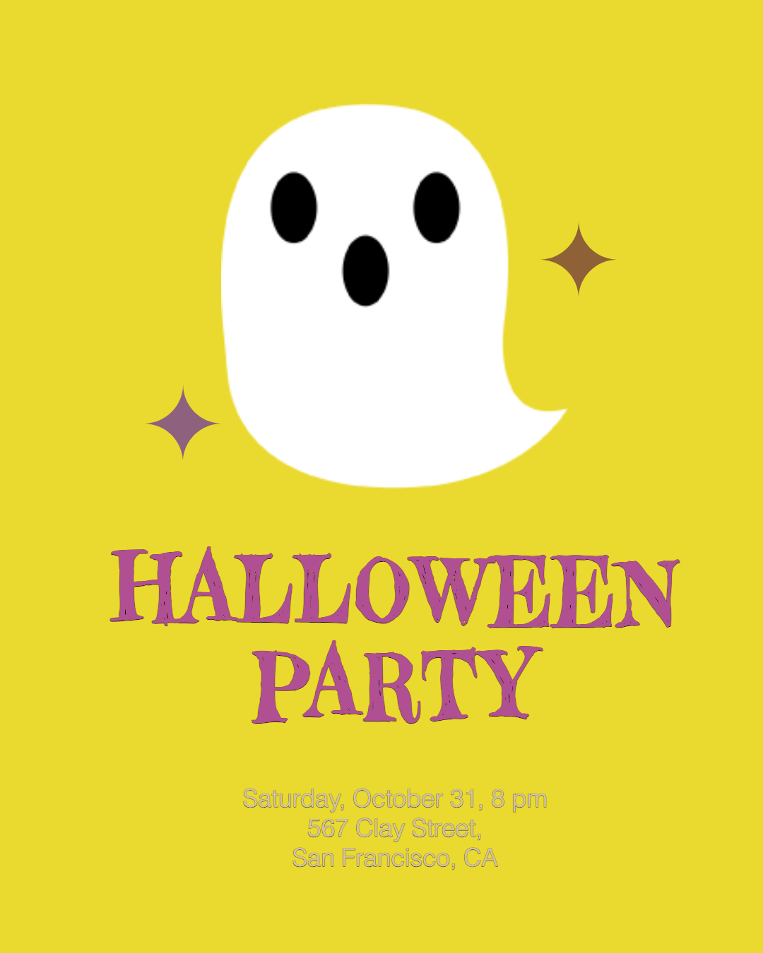 Spooky Yellow Halloween Party Poster Design