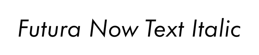 Futura Now Text Italic