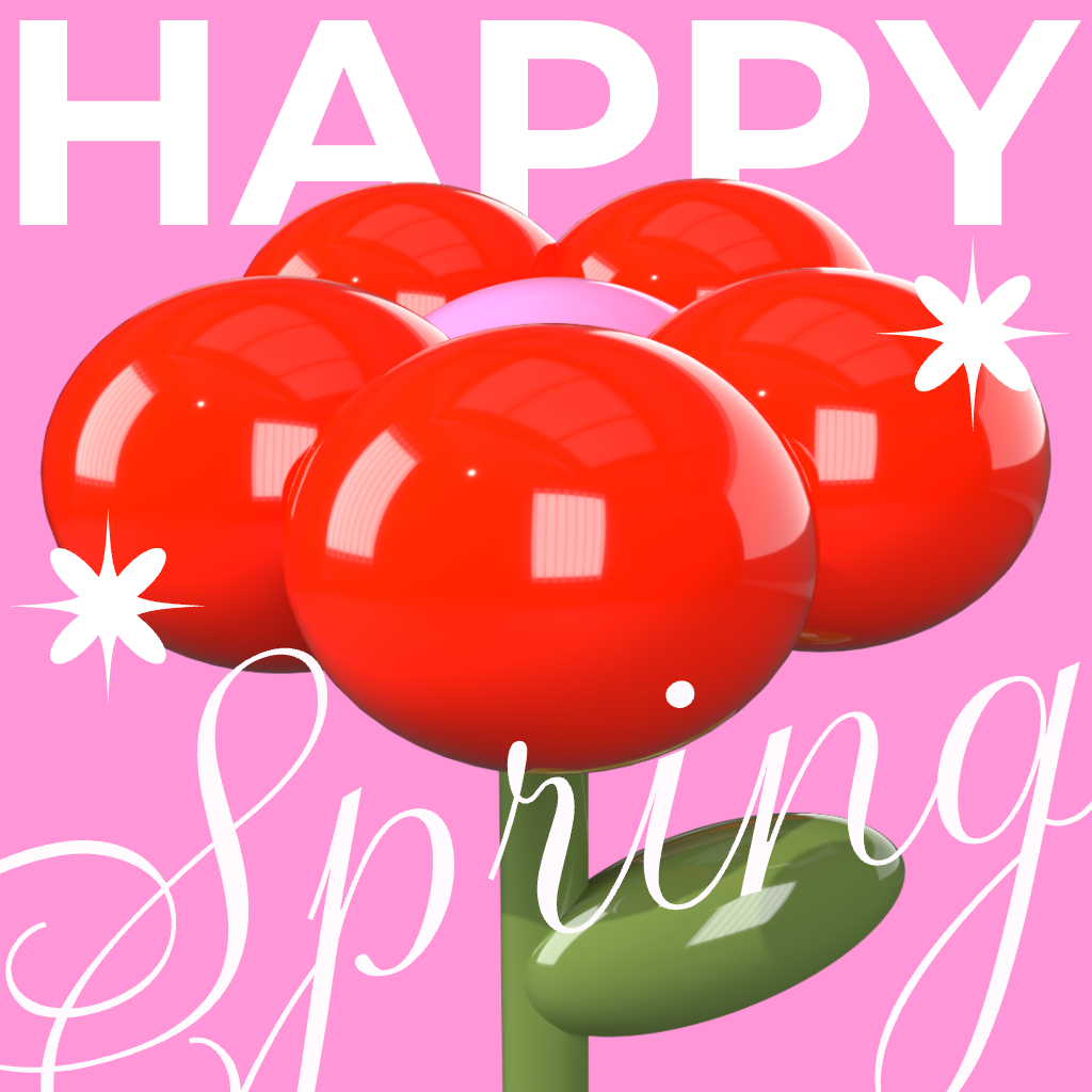 Vibrant Red and Pink Spring Instagram Post