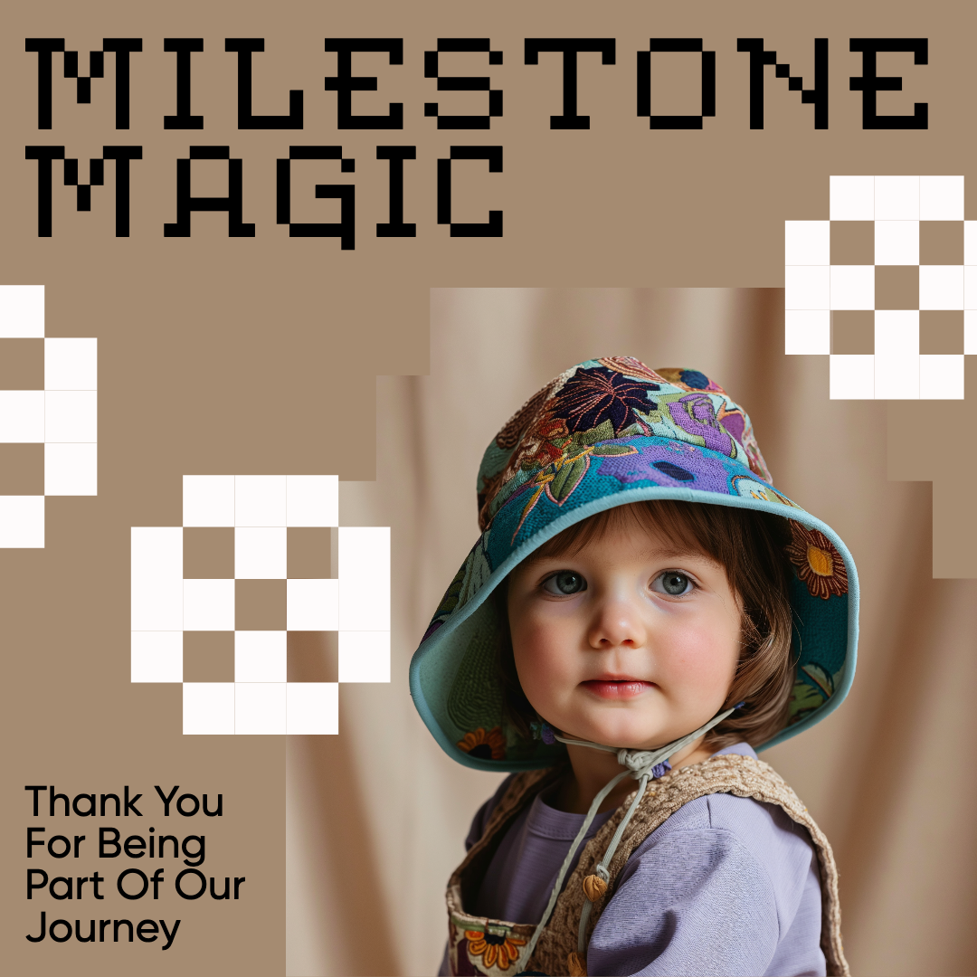 Template Milestone Magic Instagram-Square in Warm Brown