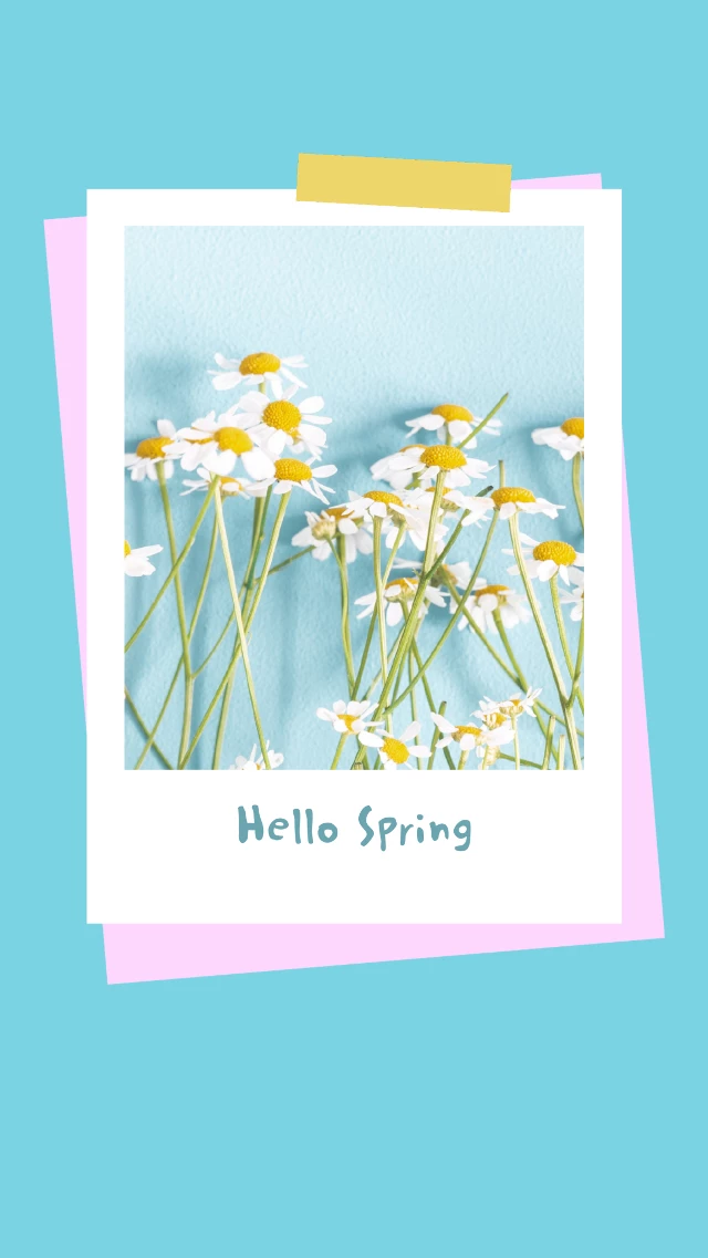 Cheerful Hello Spring Social Media Post
