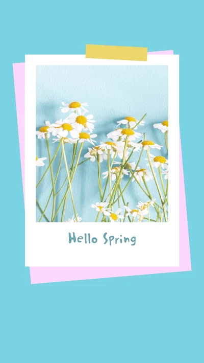 Template Cheerful Hello Spring Social Media Post