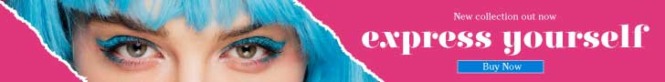 Bold Blue Hair Fashion Ad Poster Design