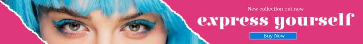 Template Bold Blue Hair Fashion Ad Poster Design