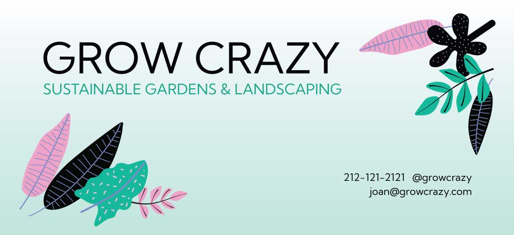 Chic Teal Garden Landscaping Business Card