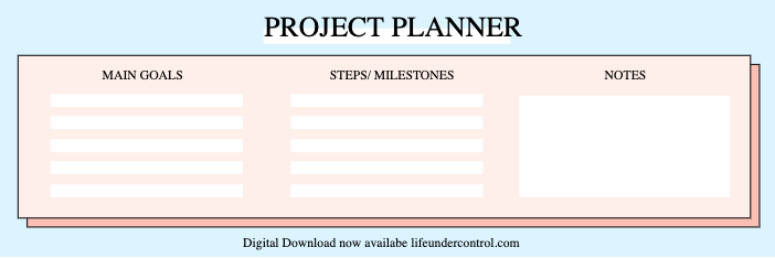 Organized Project Planner Template in Pastel Tones