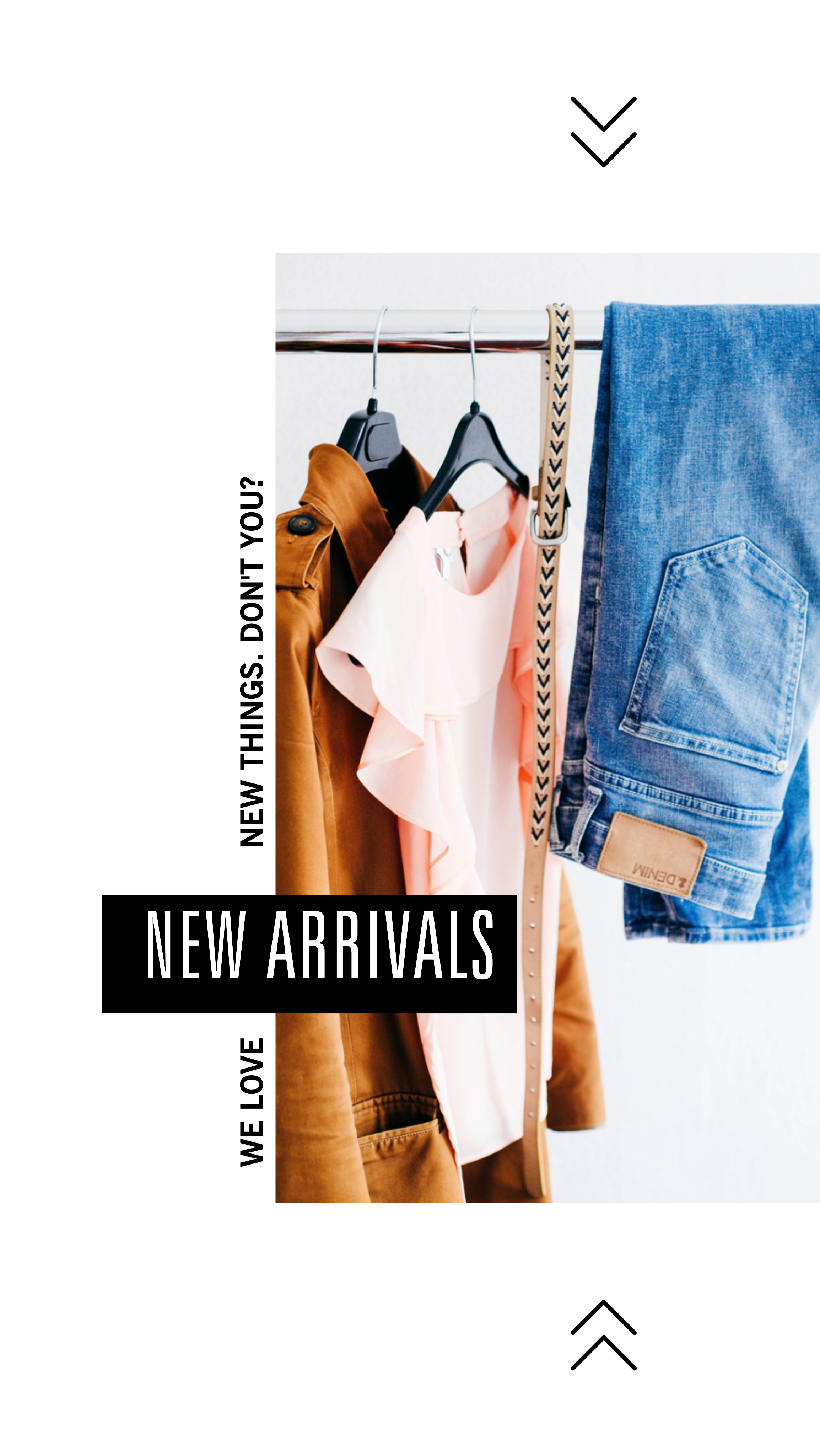 Template Trendy Fashion Finds Poster in Peach and Denim