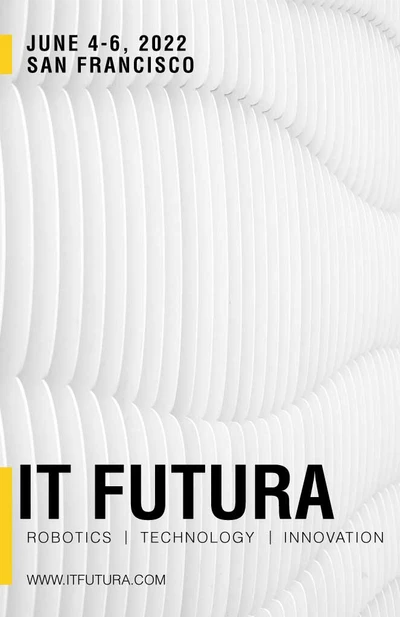 Template Sleek White Tech Event Poster Design