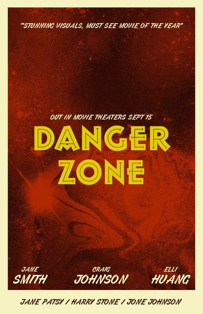 Template Thrilling Orange Movie Poster Template Design