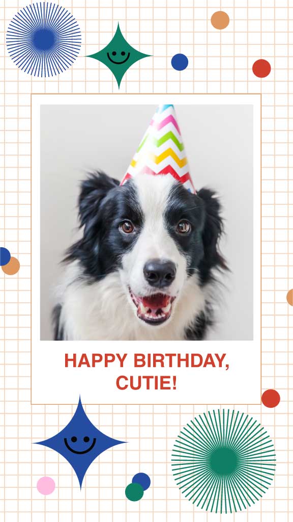 Cheerful Pet Birthday Celebration Post Template