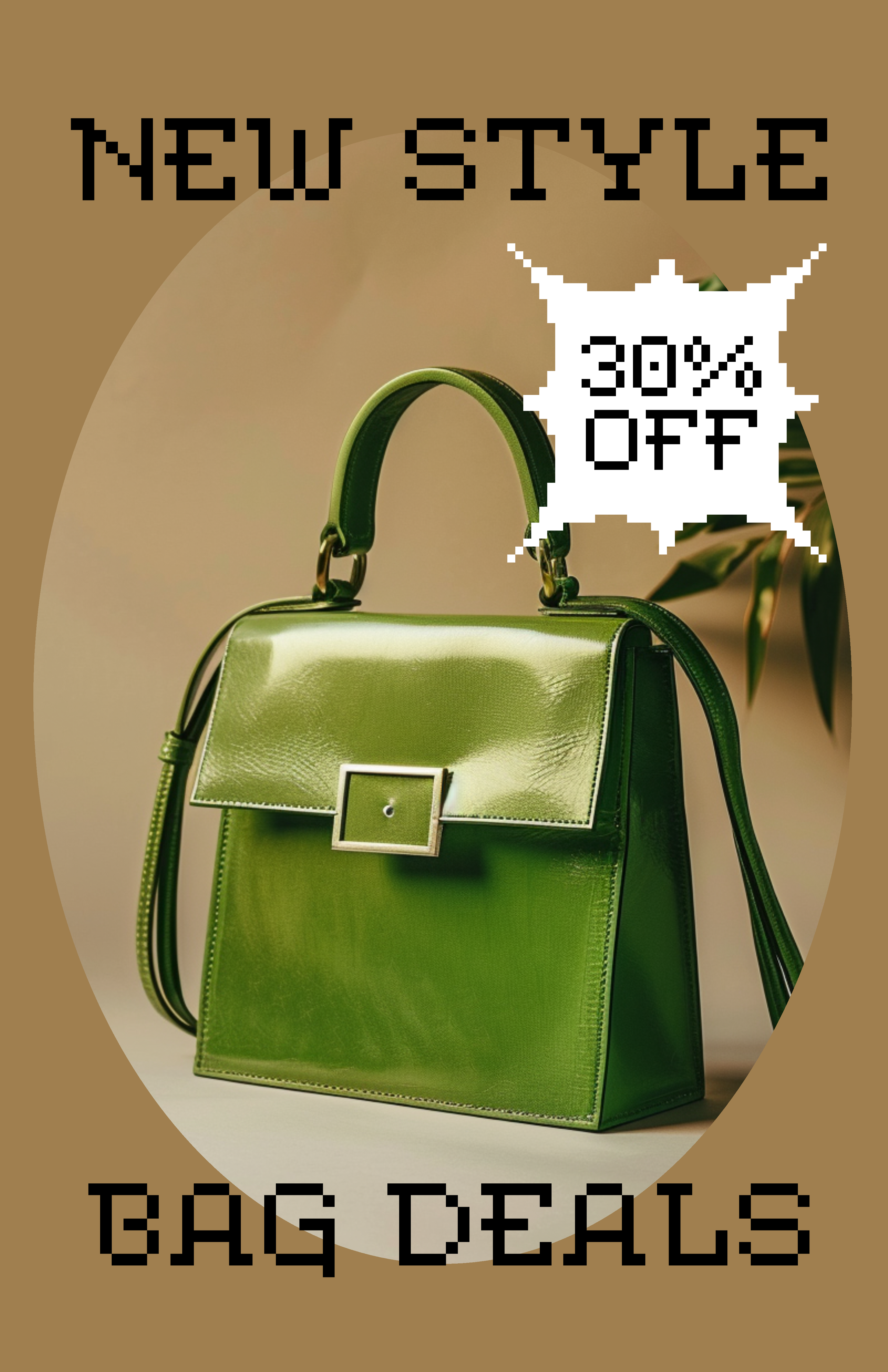 Template Chic Green Bag Deals Poster Offer