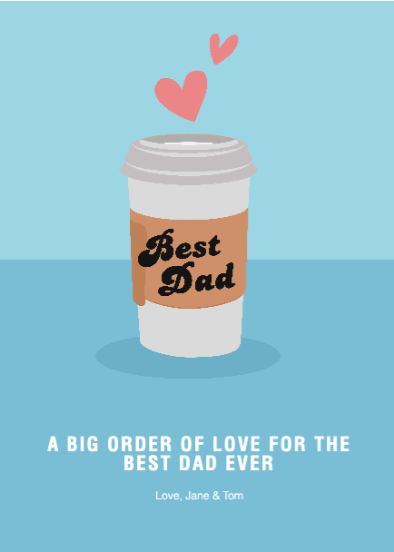 Template Blue Charming Best Dad Coffee Poster