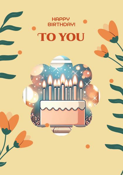 Charming Peach Floral Birthday Post Template