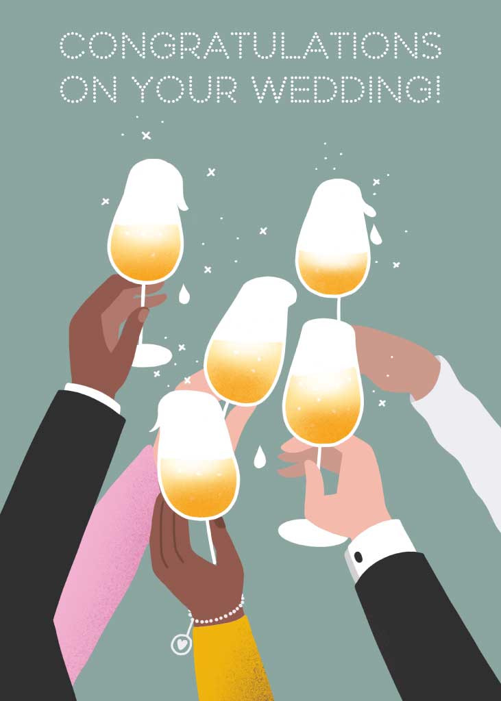 Template Elegant Wedding Celebration Poster Design in Mint