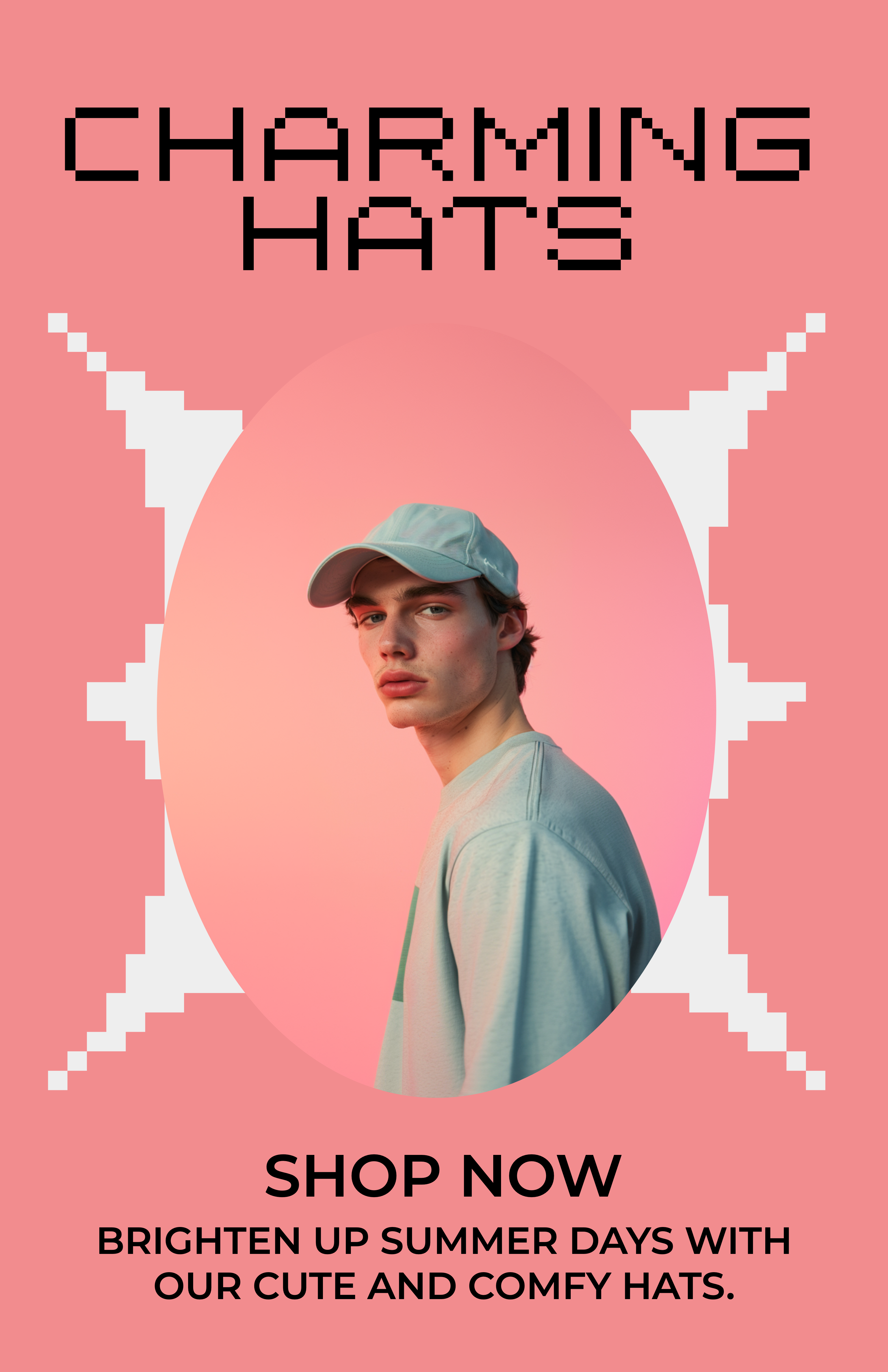 Template Charming Pink Instagram-Story with Trendy Hats