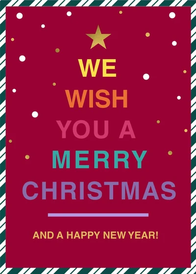 Template Joyful Red Christmas Greeting Poster Design