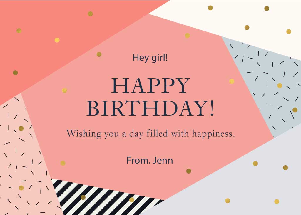 Chic Coral Birthday Greeting Postcard Design