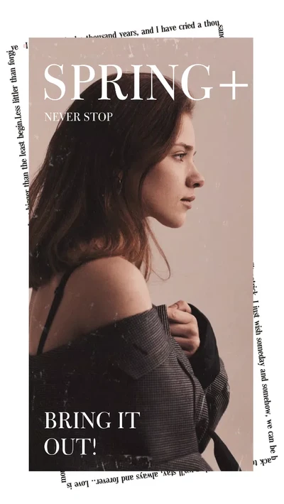 Template Spring Forward Fashion Poster in Pastel Peach