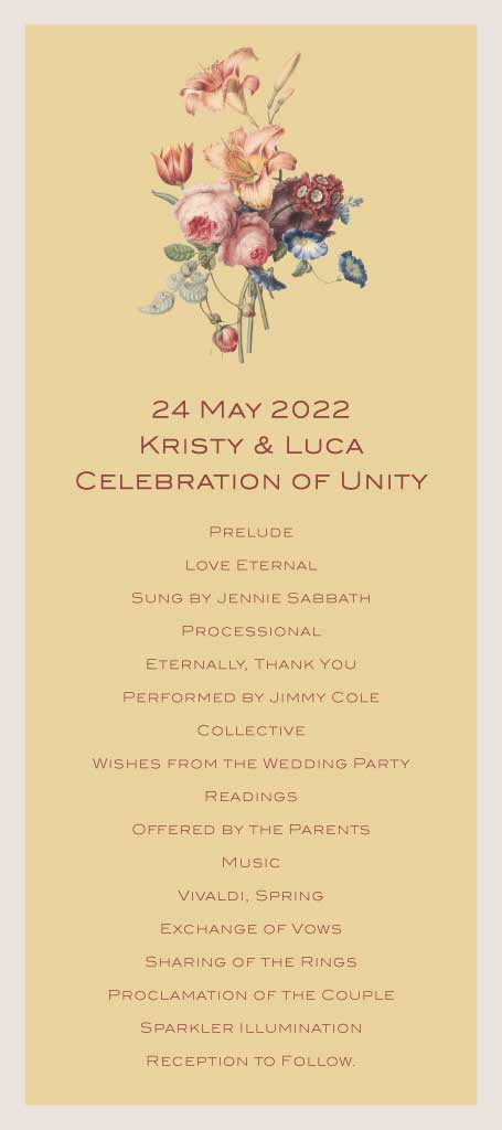 Template Elegant Floral Wedding Program Poster Template