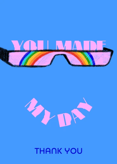 Template Colorful Gratitude Glasses Thank You Post