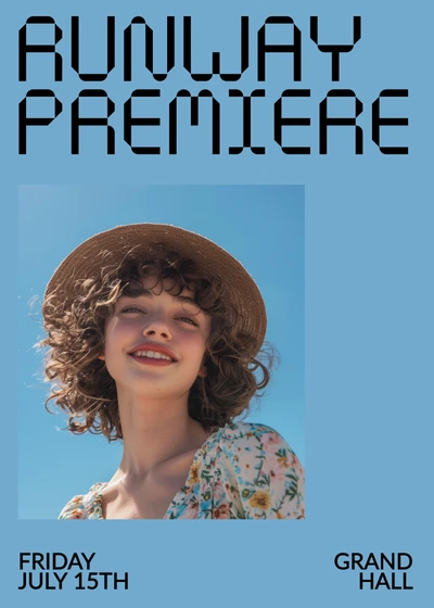 Template Elegant Blue Runway Premiere Invitation Poster