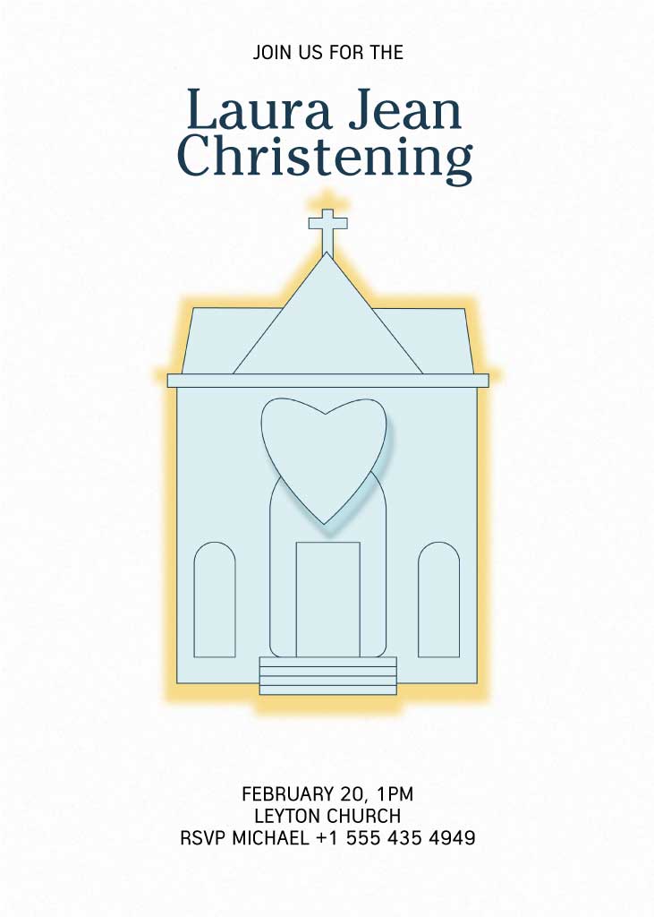 Elegant Blue Christening Invitation Post