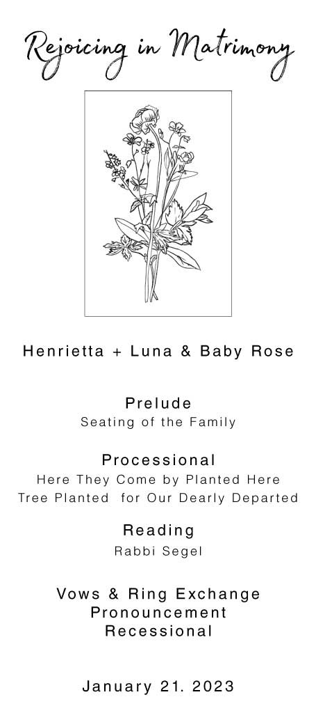 Template Elegant Black and White Wedding Program Poster