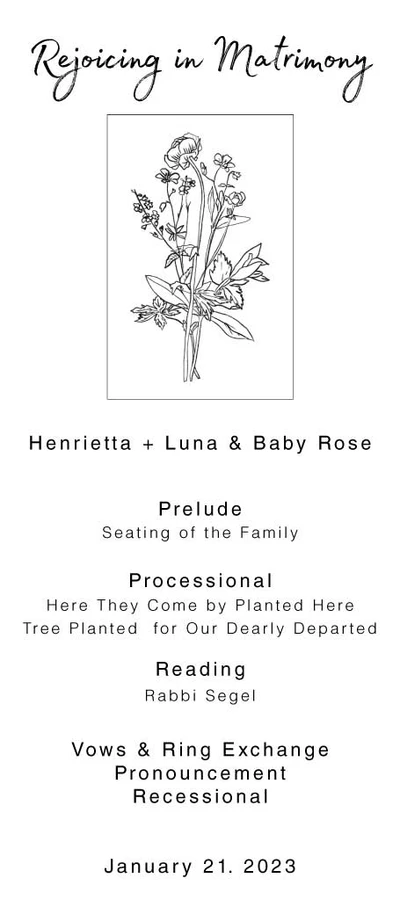 Template Elegant Black and White Wedding Program Poster