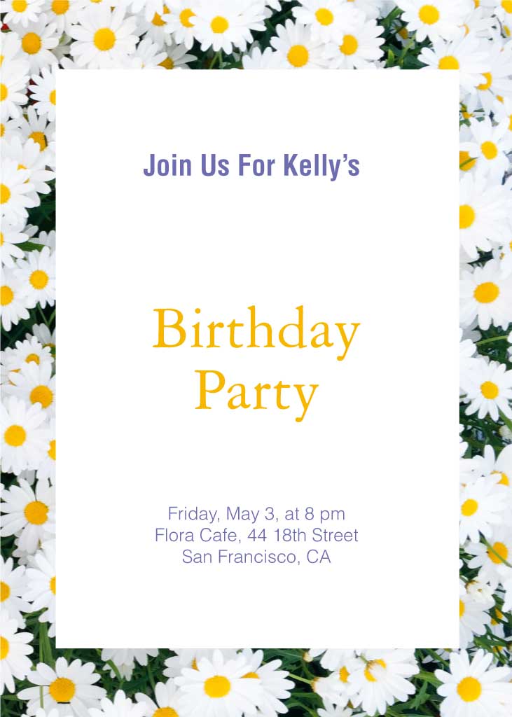 Chic White Floral Birthday Party Invitation Post