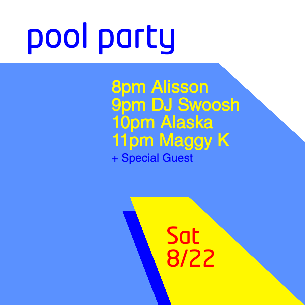 Splashy Blue and Yellow Pool Party Poster