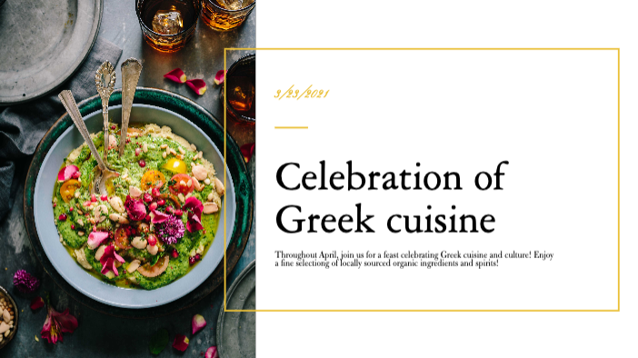 Template Elegant Green and Gold Dinner Ad Template