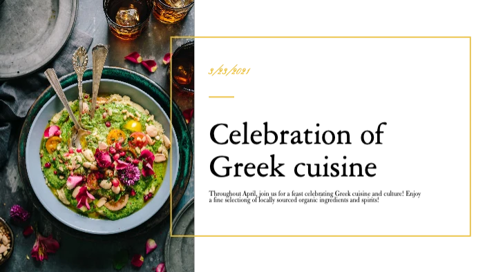 Template Elegant Green and Gold Dinner Ad Template