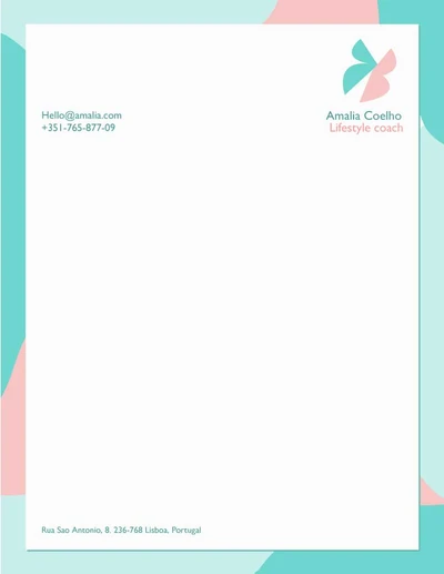 Template Sleek Teal and Pink Business Card Template