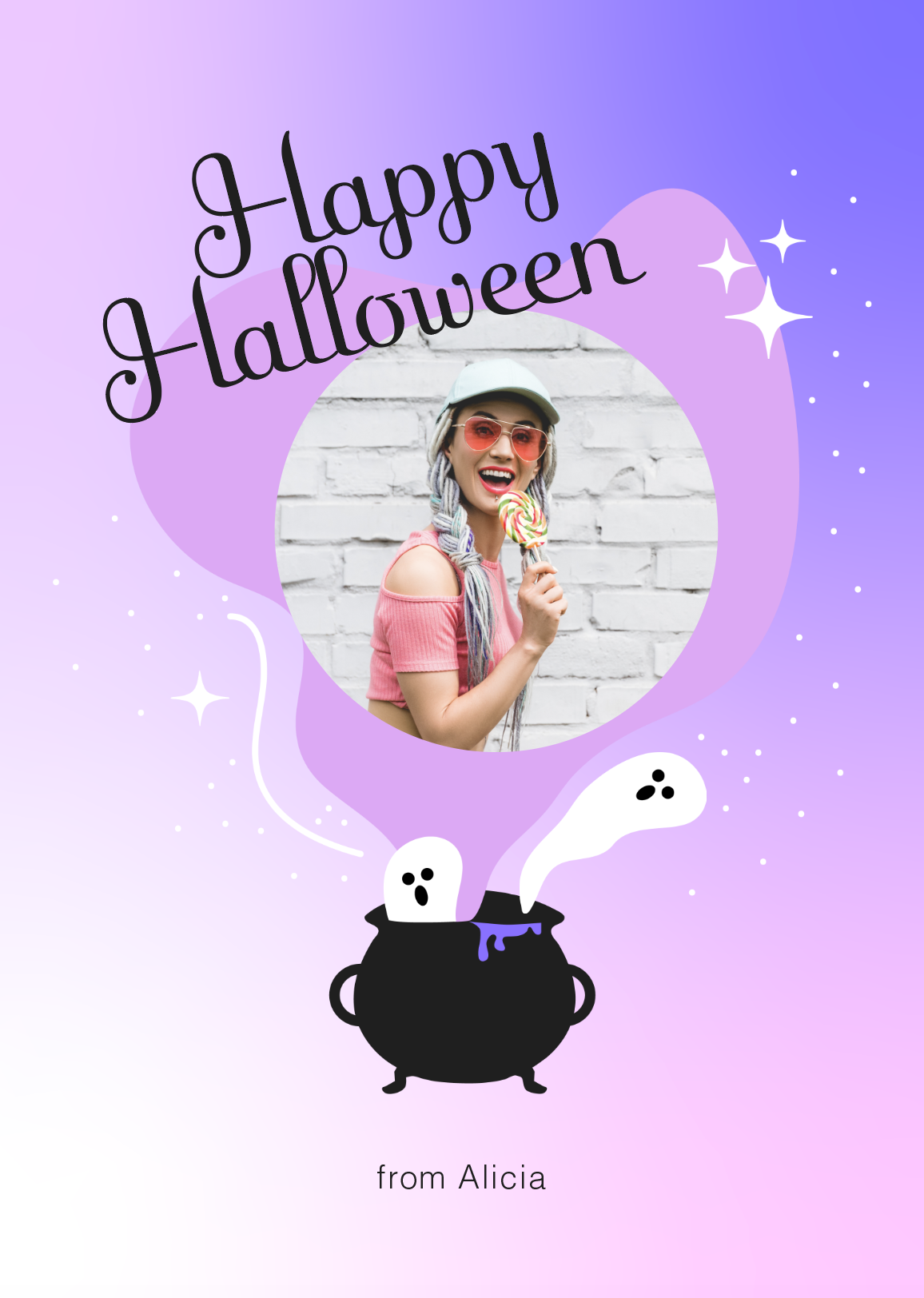 Charming Purple Halloween Post Design