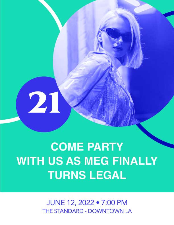 Template Electric Blue Birthday Bash Invitation Poster