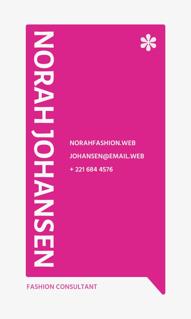 Chic Pink Fashion Consultant Business Card