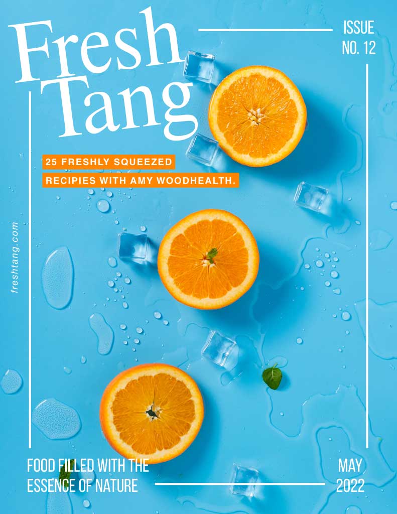 Vibrant Blue Orange Juice Poster Design