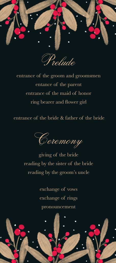 Elegant Black Wedding Ceremony Poster